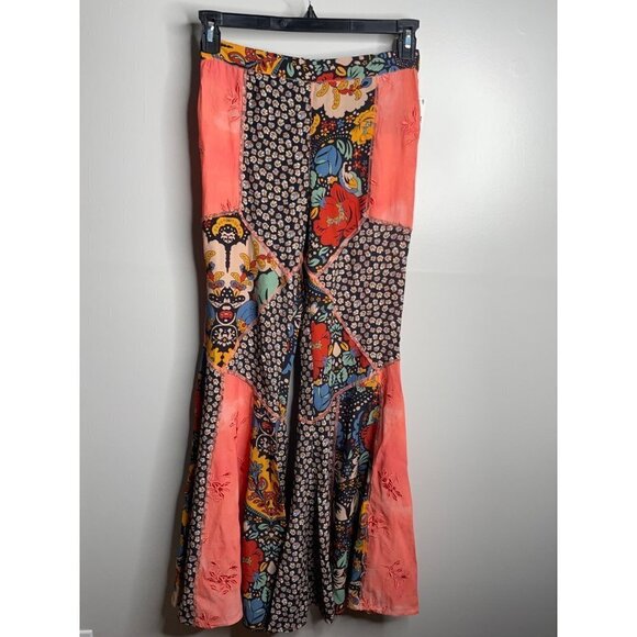 NWT Free People Love Is Wild High Rise Patchwork Bell Bottoms Pants Size XS $228 - Picture 3 of 7